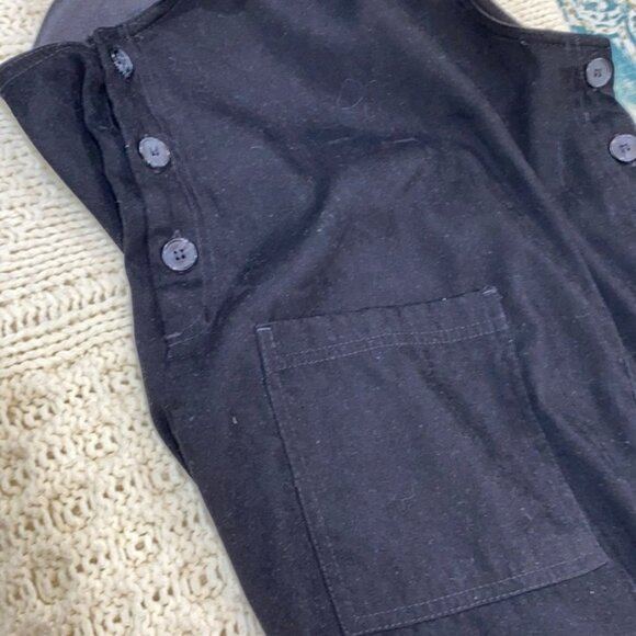 Vintage black overall maxi dress with pockets size medium - Picture 6 of 6